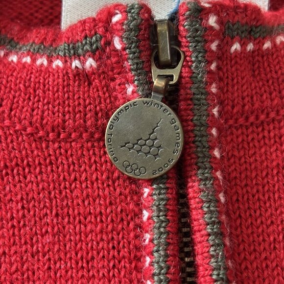 Dale Of Norway Torino 2006 Olympic Games Wool Full Zip Sweater Womens XL Red - Picture 7 of 16